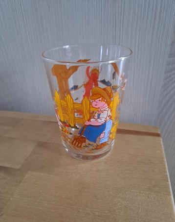 Vintage kinderglas herfst seizoen boerderij kinder glaasje beschikbaar voor biedingen