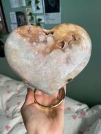 Xl roze amethist op (goud kleurig) standaard, Ophalen of Verzenden, Mineraal