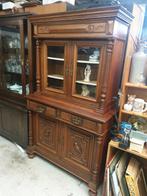 Leuk antieke kast 4 deurs met 2 lades en planken 2 delig, Huis en Inrichting, Kasten | Buffetkasten, Ophalen, Gebruikt, 100 tot 150 cm