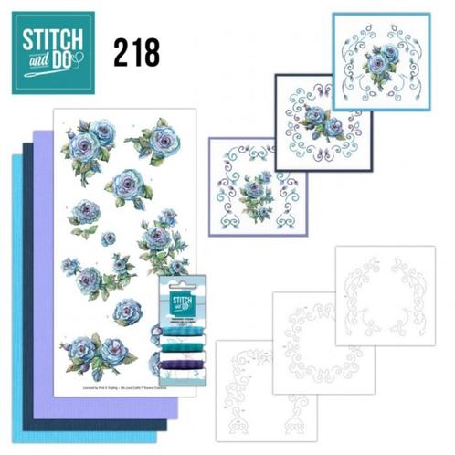 Stitch and Do 218 Yvonne Creations Blooming Blue STDO218, Hobby en Vrije tijd, Kaarten | Zelf maken, Nieuw, Overige typen, Natuur