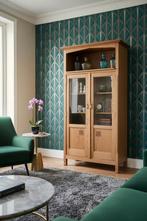 Art Deco Vitrinekast Eikenhout Jaren 30, Ophalen, Art deco, 50 tot 100 cm, Onbekend