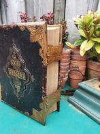 Antieke bijbel holy bible +-1890 25-35cm slot verguld Miekje, Ophalen of Verzenden