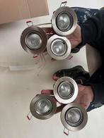 Set van 6 Inbouwspots - Metaal, Huis en Inrichting, Lampen | Spots, Ophalen of Verzenden, Gebruikt, Metaal of Aluminium, Plafondspot of Wandspot