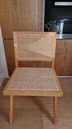 Stoelen eettafel riet + hout 2 stuks (+1 buitenbeentje), Ophalen, Riet of Rotan, Twee, Bruin