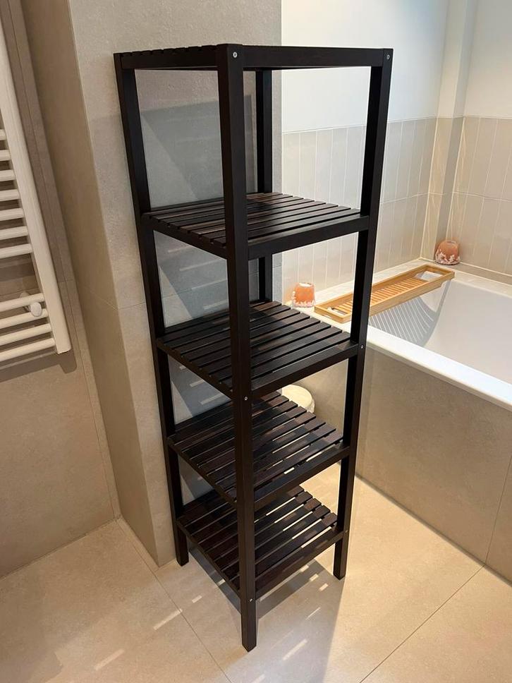 Ikea MUSKAN/MOLGER mahonie stellingkast, Huis en Inrichting, Kasten | Stellingkasten, Zo goed als nieuw, Ophalen