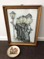 Schilderijtje Sängerquartet + klein Hummel wandbordje, Ophalen of Verzenden