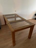 Teak houten eet en salontafel, Huis en Inrichting, Tafels | Eettafels, 200 cm of meer, 50 tot 100 cm, Gebruikt, Rechthoekig