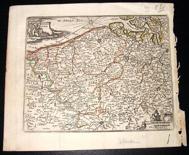 K5 Kaart Namurei 1709 Oude kaart Namur Namen België, Antiek en Kunst, Kunst | Etsen en Gravures, Ophalen of Verzenden