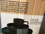 Nieuw 16-delig Mat Zwart Servies, Ophalen, Keramiek, Nieuw, Effen