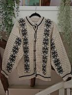 Handgebreid wollen vest norway ijslandse 80s dale noors, Kleding | Dames, Truien en Vesten, Beige, Maat 42/44 (L), Ophalen of Verzenden