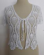 Zilver/grijs glamour gehaakt hesje van Didi! M, Maat 38/40 (M), Verzenden, Zo goed als nieuw, Korte mouw