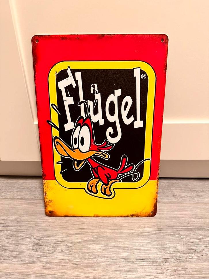 Vintage reclamebord – Flügel (20 x 30 cm), Verzamelen, Merken en Reclamevoorwerpen, Nieuw, Reclamebord, Ophalen of Verzenden