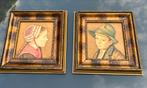 Twee schilderijtjes van Francois de Ribaupierre, Ophalen of Verzenden, Zo goed als nieuw, Hout, Minder dan 50 cm