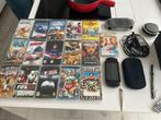 Psp met heel veel spellen en films accu oplader case etc, Spelcomputers en Games, Ophalen, Zo goed als nieuw, PSP