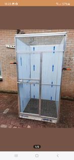 Voliere/kooi met morsrand en voederplateau, Ophalen, Aluminium, Volière