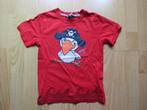 Leuk rood t-shirt met print van een piraat, maat 116, Gebruikt, H&M, Ophalen of Verzenden, Shirt of Longsleeve