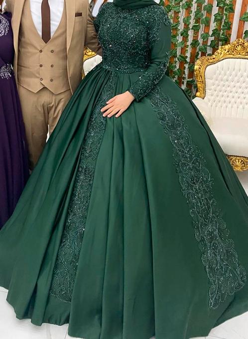 Henna jurk  groen maat 44-48 maat, Kleding | Dames, Gelegenheidskleding, Zo goed als nieuw, Galajurk, Maat 42/44 (L), Groen, Ophalen of Verzenden