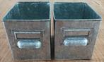 2 bureaubakjes / opruimbakjes metaal met handgreep, Ophalen of Verzenden, Nieuw