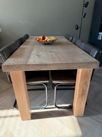 Prachtige massief eiken eettafel 90x200 cm beschikbaar voor biedingen