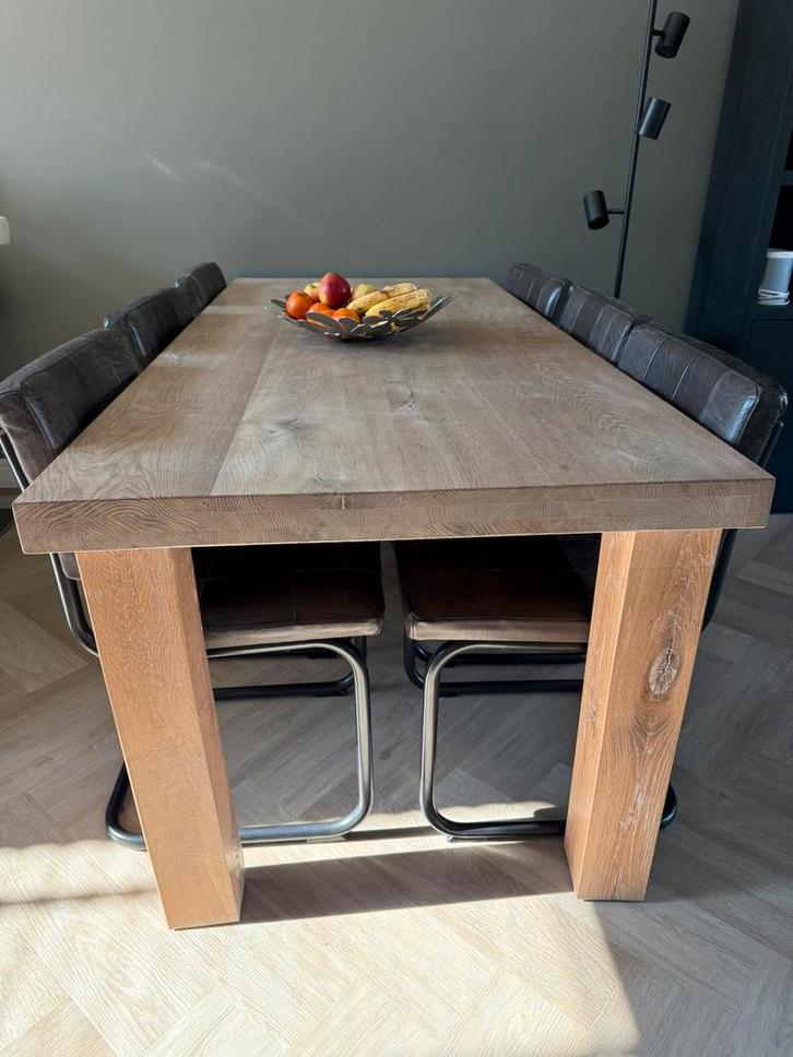 Prachtige massief eiken eettafel 90x200 cm, Huis en Inrichting, Tafels | Eettafels, Zo goed als nieuw, 50 tot 100 cm, 200 cm of meer