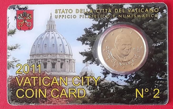 coincard Vaticaan 50 cent 2011 nr. 2, Postzegels en Munten, Munten | Europa | Euromunten, Setje, 50 cent, Vaticaanstad, Ophalen of Verzenden