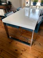 Design witte tafel., Huis en Inrichting, Tafels | Eettafels, 150 tot 200 cm, Metaal, 150 tot 200 cm, Modern