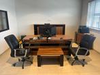 Bureauset inclusief 2 leren stoelen, Huis en Inrichting, Bureaus, Ophalen, Gebruikt, Bureau