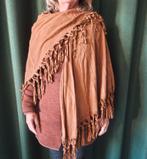 Leren Bruine Poncho met Franjes - Stijlvol en Uniek!, Kleding | Dames, Overige Dameskleding, Onbekend, Ophalen of Verzenden, Zo goed als nieuw