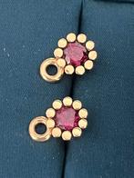 BRON  oorbellen aanhangers 18kt roségoud & rhodoliet, Sieraden, Tassen en Uiterlijk, Hangers, Nieuw, Ophalen of Verzenden, Met edelsteen