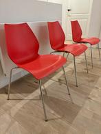 3 Rode Kartell Maui Stoelen - Klassiek Design, Huis en Inrichting, Stoelen, Ophalen, Kunststof, Gebruikt, Drie