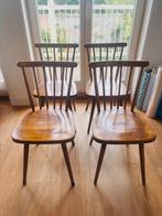 4 vintage eetkamerstoelen met spijlen, Ophalen, Gebruikt, Bruin, Vintage