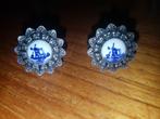 2 ringen met delftsblauwe molen, IJzer of Staal, Nieuw, Ophalen of Verzenden, Dame