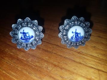 2 ringen met delftsblauwe molen beschikbaar voor biedingen