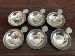 Saumur Ackerman set van 6 wijn tester schaaltjes zilver kleu, Ophalen of Verzenden