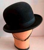 Antieke zwarte Ruiter Bowler hoed Wells & Co London met doos, Ophalen of Verzenden, Dames