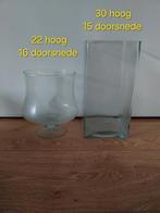 3 grote glazen vazen vaas glas, voor kerstballen kerstdecora, Huis en Inrichting, Overige kleuren, Ophalen of Verzenden, Minder dan 50 cm