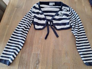 Blue seven Kids bolero, blauw/witte streep, maat 128 beschikbaar voor biedingen