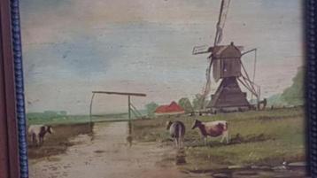Olieverf hout Cornelius Petrus t Hoen Hollands Landschap. beschikbaar voor biedingen