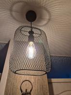 Zwarte opengewerkte ovale hanglamp inclusief lichtbron, Huis en Inrichting, Lampen | Hanglampen, Ophalen of Verzenden, Zo goed als nieuw