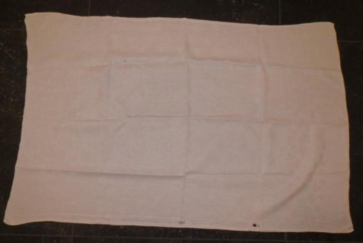 Oud handgeweven linnen tafelkleed, gesigneerd, blaadjes, Antiek en Kunst, Curiosa en Brocante, Ophalen of Verzenden