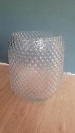Glazen vaas 23 cm hoog met bolletjespatroon, Overige kleuren, Ophalen of Verzenden, Minder dan 50 cm, Glas