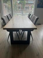 Eetkamer tafel met stalen poten / frame, Ophalen, Gebruikt, 200 cm of meer, 50 tot 100 cm