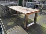 Tuintafel eiken, Rvs, Gebruikt, Rechthoekig, Ophalen