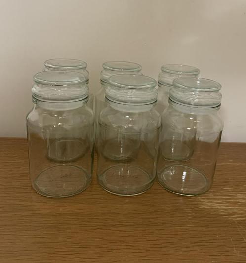 6 Douwe Egberts potten van oploskoffie / D E moccona-potten, Huis en Inrichting, Keuken | Potten en Pannen, Pot, Bus of Blik, Glas