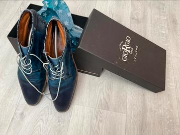 Giorgio schoenen, blauw met crocoprint op de hak, maat 43 beschikbaar voor biedingen