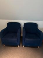 Alcantara blauwe stoelen, Blauw, Twee, Stof, Ophalen of Verzenden