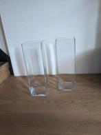2 grote glazen vazen 42*14*14, Huis en Inrichting, Woonaccessoires | Vazen, Ophalen, Overige kleuren, Minder dan 50 cm, Glas