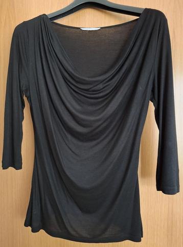z.g.a.n zwart tshirt met waterval hals driekwart mouw maat M beschikbaar voor biedingen