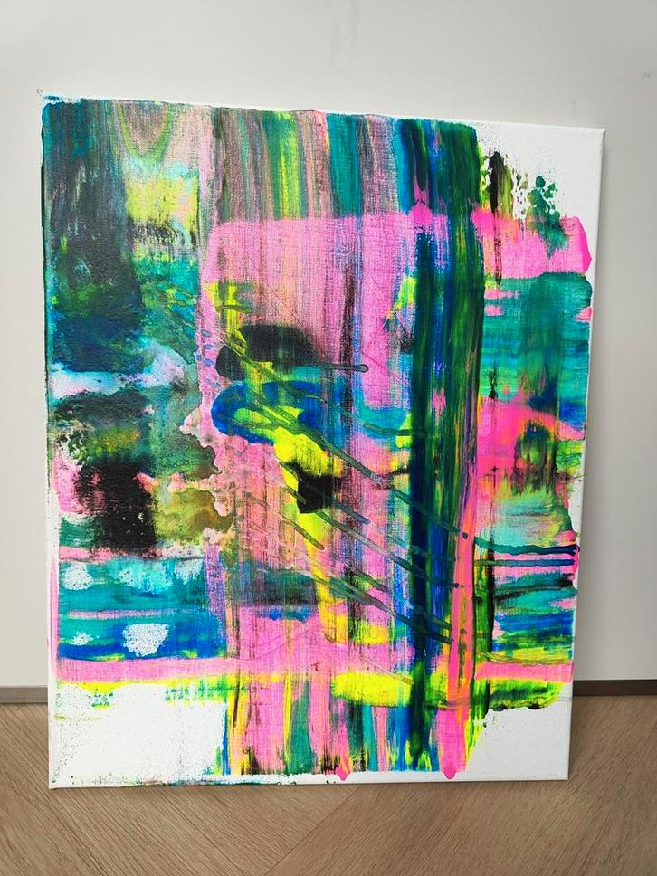Origineel Karl Lagasse Schilderij - Look Life, Antiek en Kunst, Kunst | Schilderijen | Abstract, Ophalen of Verzenden