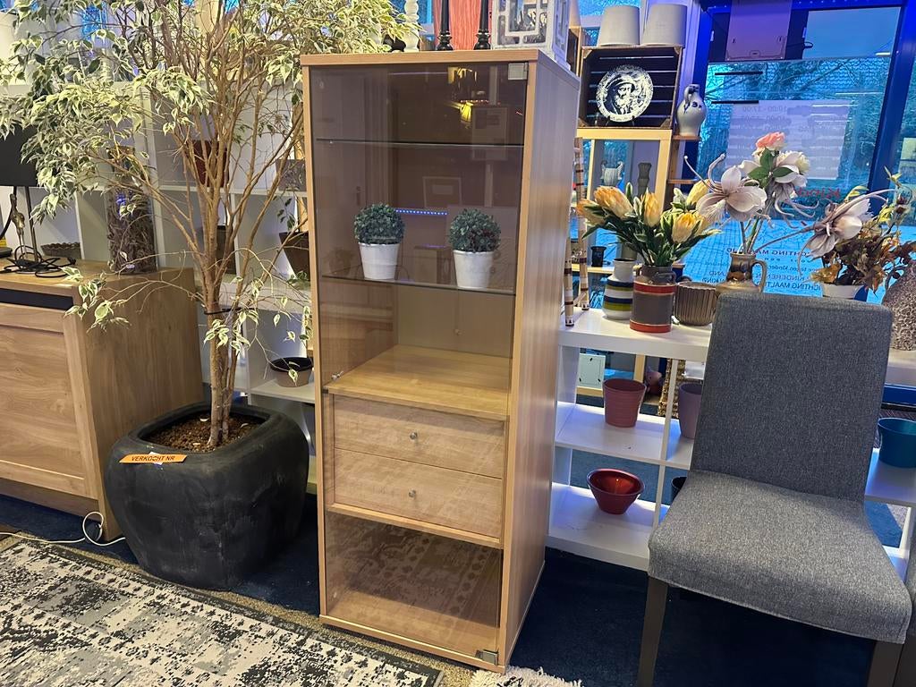 Vitrinekast 151x55x50cm, Huis en Inrichting, Kasten | Vitrinekasten, Ophalen of Verzenden, Zo goed als nieuw, 25 tot 50 cm